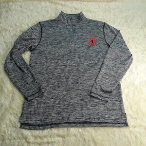 NCAA Ohio State Buckeyes Gray Qtr Zip Pullover Sm
